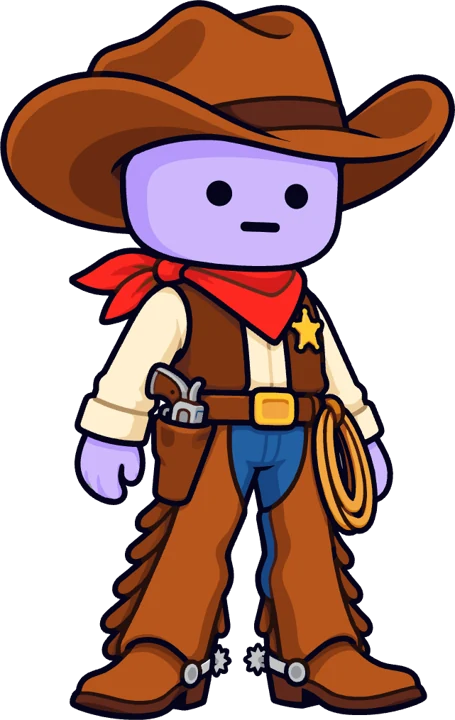 The NPC Studio mascot dressed as a cowboy